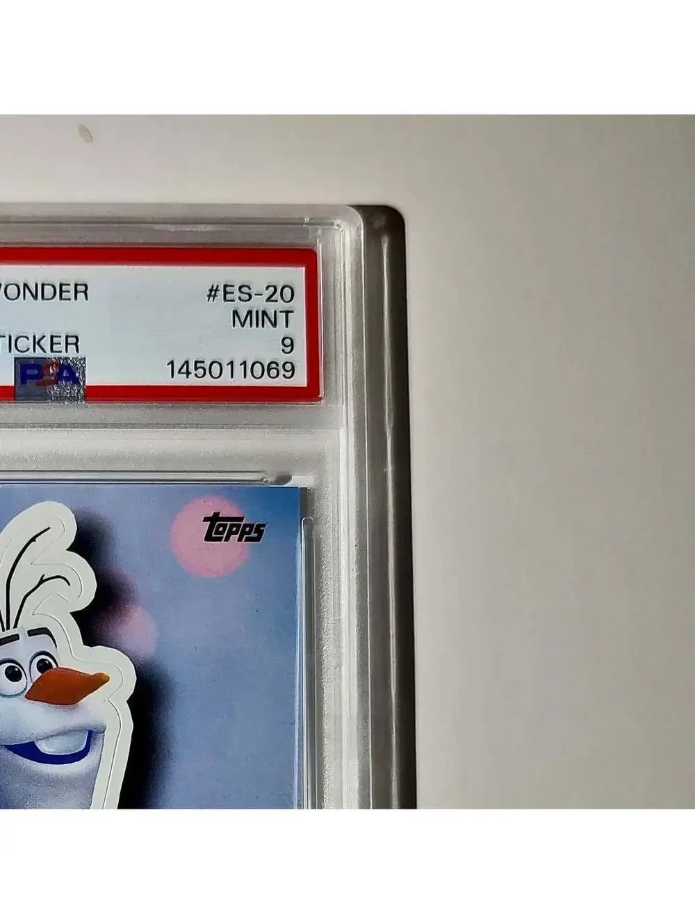 Olaf 2025 Topps Disney #ES-20 Enchanted Sticker Card Frozen PSA 9